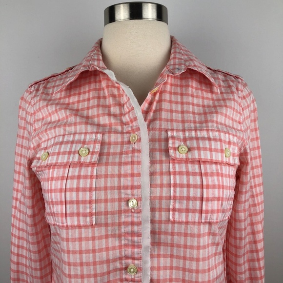 Banana Republic Plaid Button Down Shirt XS - Picture 5 of 8